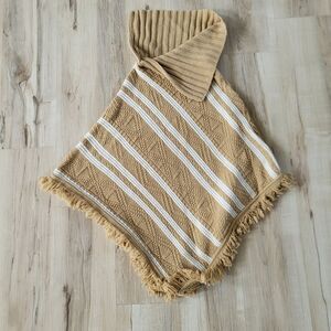 RAVE Split Side V Neck Poncho Crochet Knit 90s y2k vintage